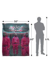 Netflix Squid Game Pink Guards Scene Officially Licensed Silky Touch Super Soft Throw Blanket 152 x 127 cm in White - thumbnail 5