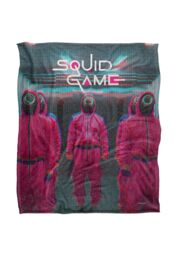 Netflix Squid Game Pink Guards Scene Officially Licensed Silky Touch Super Soft Throw Blanket 152 x 127 cm in White - thumbnail 1