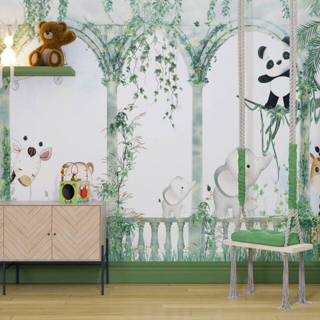 Superfresco Easy Animal Arch Green Print To Order 3m x 2.8m Mural - image 1