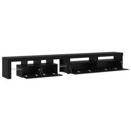 Berkfield Home TV Cabinets 3 pcs with LED Lights Black Oak Engineered Wood - thumbnail 6