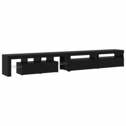 Berkfield Home TV Cabinets 3 pcs with LED Lights Black Oak Engineered Wood - thumbnail 9