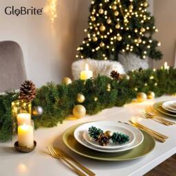Globrite Pine Christmas Garland Pre Lit Fireplace Christmas Decoration 6ft/1.8M in Green - thumbnail 7