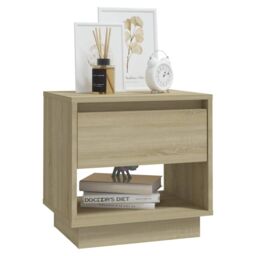 Berkfield Home Bedside Cabinet Sonoma Oak 45x34x44 cm Engineered Wood in Beige - Size: 45 x 34 x 44 cm - thumbnail 3