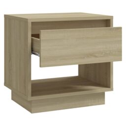 Berkfield Home Bedside Cabinet Sonoma Oak 45x34x44 cm Engineered Wood in Beige - Size: 45 x 34 x 44 cm - thumbnail 5