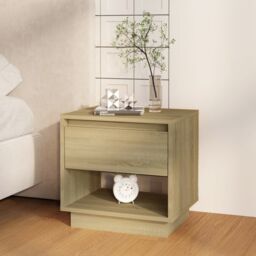 Berkfield Home Bedside Cabinet Sonoma Oak 45x34x44 cm Engineered Wood in Beige - Size: 45 x 34 x 44 cm - thumbnail 1