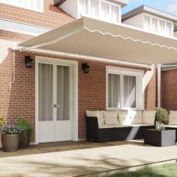 Berkfield Home Manual Retractable Awning Beige 500x350 cm - thumbnail 3