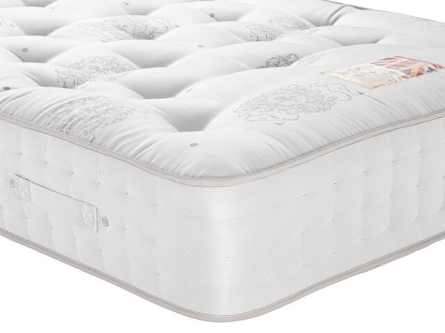 British Bed Company Grand Duke 2000 Natural Firm Orthopaedic Mattress in White - Size: Double - image 1