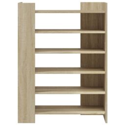 Berkfield Home Shoe Cabinet Sonoma Oak 74.5x37.5x100 cm Engineered Wood in Brown - thumbnail 4