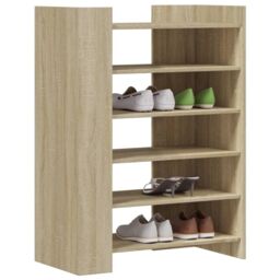 Berkfield Home Shoe Cabinet Sonoma Oak 74.5x37.5x100 cm Engineered Wood in Brown - thumbnail 3