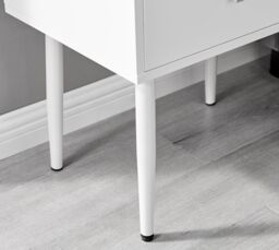 FurnitureboxUK Taylor Painted Wooden Bedside Table With 2 Drawers & Gold Handles in White - thumbnail 5