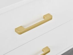 FurnitureboxUK Taylor Painted Wooden Bedside Table With 2 Drawers & Gold Handles in White - thumbnail 4