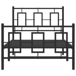 Berkfield Home Metal Bed Frame without Mattress with Footboard Black 90x200cm - Size: 90x200 cm - thumbnail 5