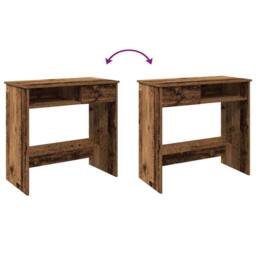 Berkfield Home Desk Old Wood 80x40x75 cm Engineered Wood in Brown - Size: 80 x 40 x 75 cm - thumbnail 8