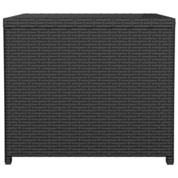 Berkfield Home Tea Table with Glass Top Black Poly Rattan&Tempered Glass - thumbnail 4