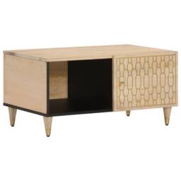 Berkfield Home Coffee Table 80x50x40 cm Solid Wood Mango in Light Brown - Size: 80 x 50 x 40 cm - thumbnail 2