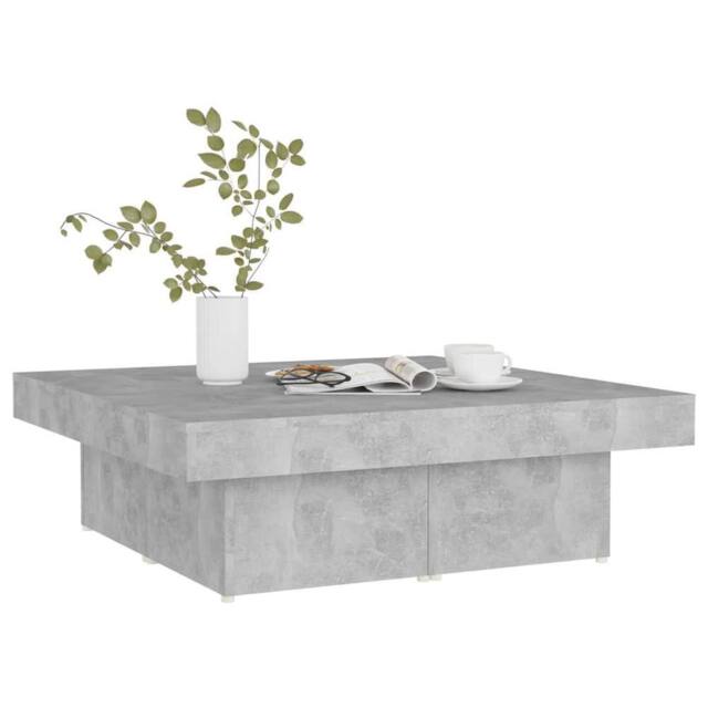 Berkfield Home Decorative Coffee Table Concrete Grey 90x90x28 cm Engineered Wood - Size: 90 x 90 x 28 cm - image 1