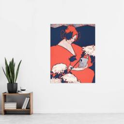 "Artery8 The Penny Magazine Cover Woman Reading Wall Art Print Ethel Reed in Red - Size: W12"" x H16""" - thumbnail 4