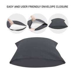 Grace Microfiber Pillow Cases Pack of 4 with Envelope Closure in Charcoal - Size: Standard Pillow Case - thumbnail 4