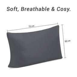 Grace Microfiber Pillow Cases Pack of 4 with Envelope Closure in Charcoal - Size: Standard Pillow Case - thumbnail 3