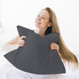 Grace Microfiber Pillow Cases Pack of 4 with Envelope Closure in Charcoal - Size: Standard Pillow Case - thumbnail 2