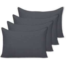 Grace Microfiber Pillow Cases Pack of 4 with Envelope Closure in Charcoal - Size: Standard Pillow Case - thumbnail 1