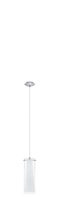 Loops Pendant Light Chrome Plated Clear White Glass Opal Shade Matt Bulb E27 1x60W - image 1