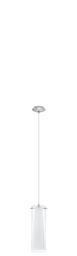 Loops Pendant Light Chrome Plated Clear White Glass Opal Shade Matt Bulb E27 1x60W