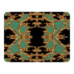 Benjamin Tate Design Black & Green Baroque Blanket in Natural - Size: 120 cm x 150 cm - thumbnail 1