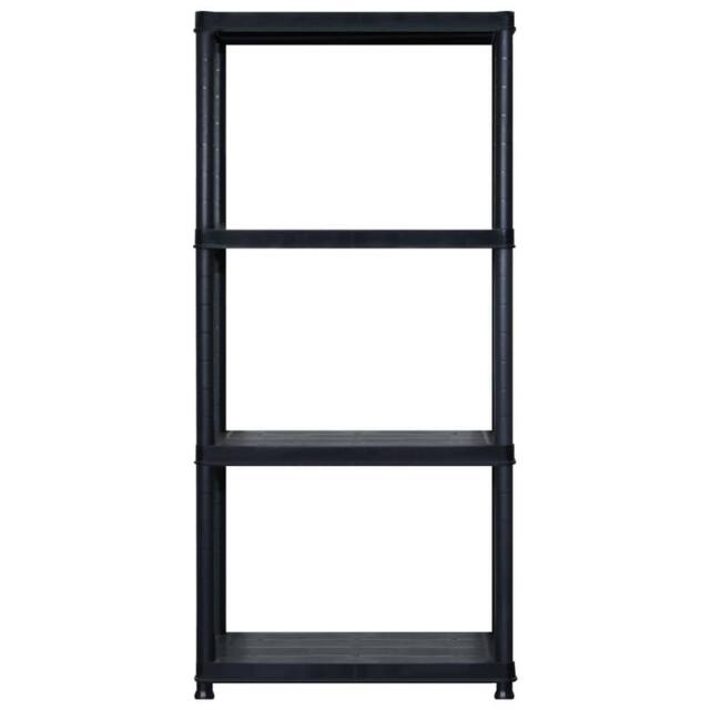 Berkfield Home Storage Shelf 4-Tier Black 244x30.5x130 cm Plastic - image 1