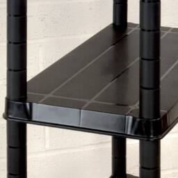 Berkfield Home Storage Shelf 4-Tier Black 244x30.5x130 cm Plastic - thumbnail 5