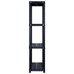 Berkfield Home Storage Shelf 4-Tier Black 244x30.5x130 cm Plastic - thumbnail 4