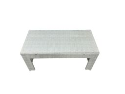Fimous Rattan Garden Furniture Set Outdoor Lounger Sofa with Coffee Table 3 Footstools Side Table Light Grey Mixed - thumbnail 3
