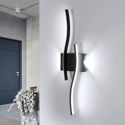 COMELY Indoor Wall Lights, 20W Modern Acrylic Wall Lights, Black