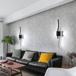 COMELY Indoor Wall Lights, 20W Modern Acrylic Wall Lights, Black - thumbnail 4