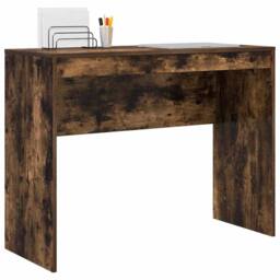 Berkfield Home Writing Desk Smoked Oak Engineered wood 100 x 40 x 76 cm in Brown - thumbnail 3
