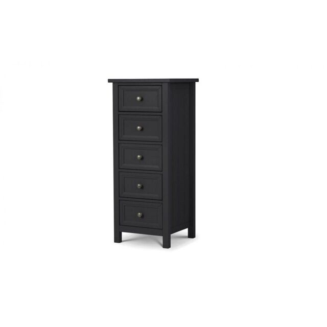 Ashfield Premium Anthracite Tall Chest (5 Drawers) in Dark Grey