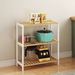 Levede Bamboo Storage Shelf 3-Tier Organiser Shelving Unit Stand Shoe Rack in Natural - thumbnail 2