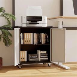 Nordara 2 Door Mobile Tool Chest Storage Cabinet Lockable Workshop Trolley in Grey - thumbnail 5
