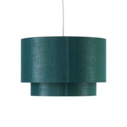 First Choice Lighting Set of 2 Kozy - Dark Green & Gold 30cm Pendant Shades - thumbnail 3