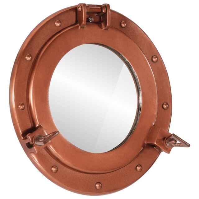 Berkfield Home vidaXL¬†Porthole Mirror¬†Wall Hanging¬†√ò30 cm¬†Aluminium & Glass in Brown - image 1
