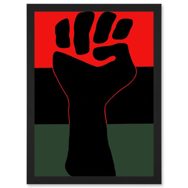 Artery8 Political Civil Rights Black Power Fist African American USA A4 Artwork Framed Wall Art Print - image 1
