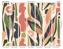 Origin Murals Abstract Leaf Shapes Wall Mural in Orange - Size: W350 cm x H280 cm - thumbnail 3