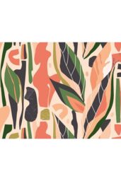 Origin Murals Abstract Leaf Shapes Wall Mural in Orange - Size: W350 cm x H280 cm - thumbnail 2