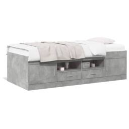 Berkfield Home Versatile Daybed w/Drawers Frame Concrete Grey 75x190 cm Small Single - thumbnail 3