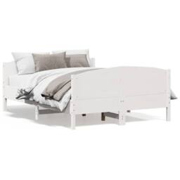 Berkfield Home Beautiful Bed Frame without Mattress White 160x200 cm Solid Wood Pine - thumbnail 3