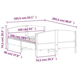 Berkfield Home Beautiful Bed Frame without Mattress White 160x200 cm Solid Wood Pine - thumbnail 9