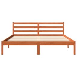 Berkfield Home Bed Frame without Mattress Wax Brown 200x200 cm Solid Wood Pine - thumbnail 4