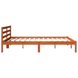 Berkfield Home Bed Frame without Mattress Wax Brown 200x200 cm Solid Wood Pine - thumbnail 5