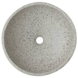 Berkfield Home Countertop Basin Grey Round Œ¶41x14 cm Ceramic - Size: 41x14 cm - thumbnail 4