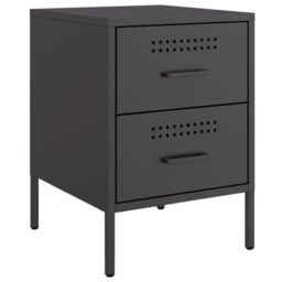 Berkfield Home Bedside Cabinets 2 pcs Black 36x39x50.5 cm Steel - thumbnail 5